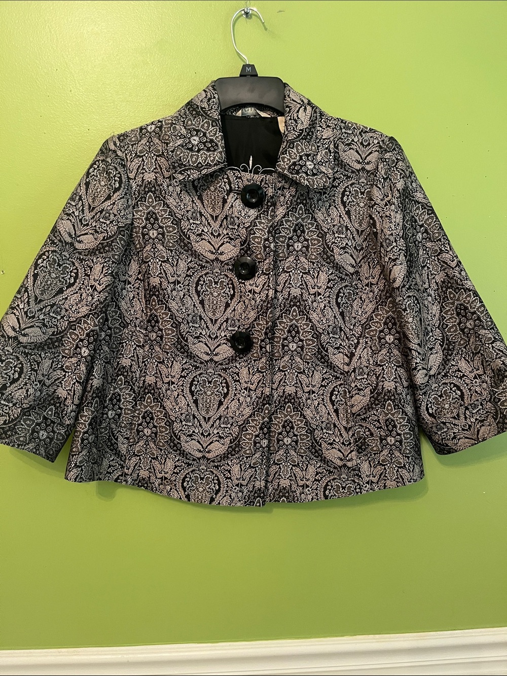 Trevan Swing Coat Blazer in Grey and Black